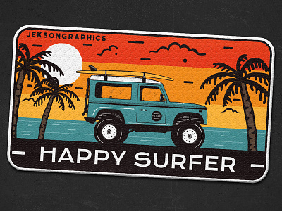 🏄‍♂️ 4/12 | Happy Surfer Patch | "Retro Camp Badges" series 🌄