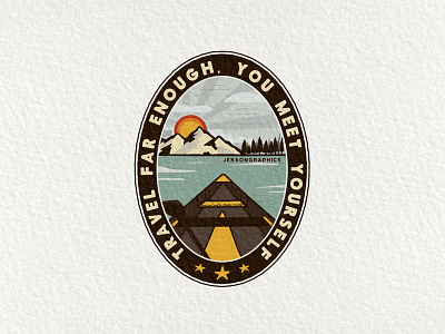 Travel Far Enough Patch | Retro Camping Badge | 5/12