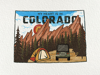 3/50 Colorado US State Sticker adventure badge camping colorado colorado state university emblem jeksongraphics logo mountains national park retro tent travel usa vector vintage