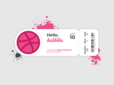 First Dribbble Shot barcode dribbble first shot thanks ticket