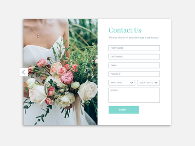 Wedding Website Contact Form alterations appointment bride contact contact form contact us design dress email homepage ui ux website wedding
