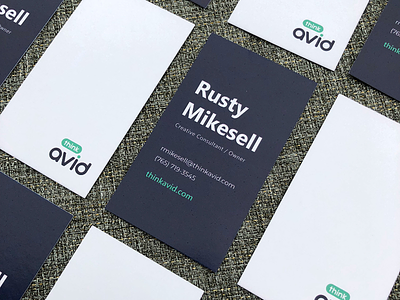 Think Avid Business Cards agency avid brand branding business card contact design freelance logo