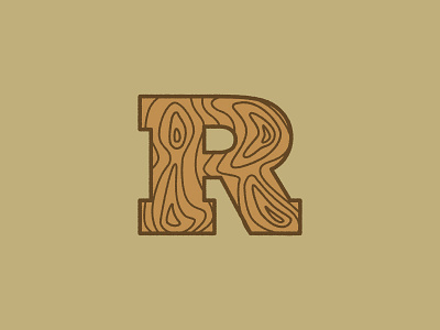 Wooden R r typography wood