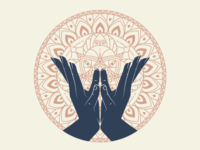 Lotus Mudra apparel design geometry hands illustration lines mandala mudra tshirt yoga