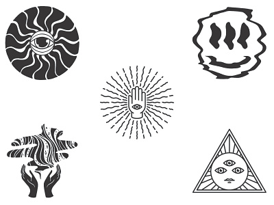 Trippy Dippy cannabis design eyes icon illustration logo mystic smoke sun surreal third eye trippy vector weird