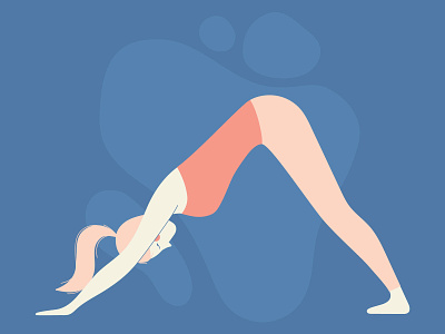 Downward Facing Dog design illustration vector woman woman illustration yoga yoga pose