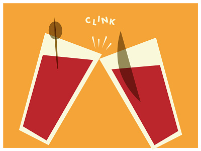 c l i n k alcohol bloody mary brunch cheers illustration mid century mid century modern toast vector