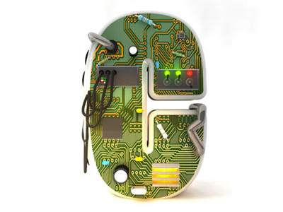 Computer C 3d type typography text illustrator lettering metal computer model