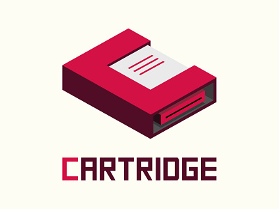 Cartridge Logo 3d cartridge cassette illustrator isometric logo n64 nes snes vector