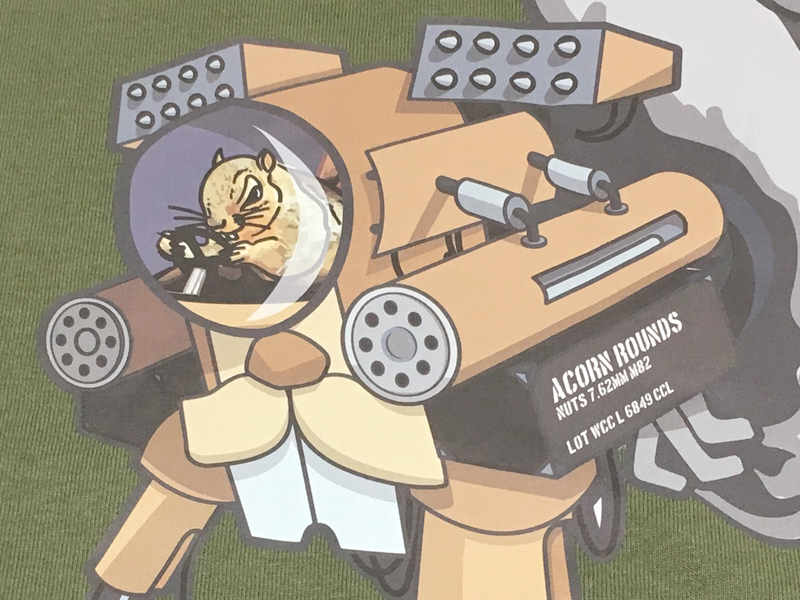 Nuts Hack Squirrel mechwarrior mech squirrel vector illustrator illustration t-shirt tshirt