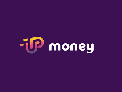 Up Money bank brand card coin colorful credit design fly gradient grow icon invest letter logo lift loan logo logomark money up up letter