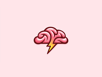 Brain Shock 7gone bolt brain brainstorm branding cloud hoses icon lightning logo logodesign mark rain shocking storm thinking video