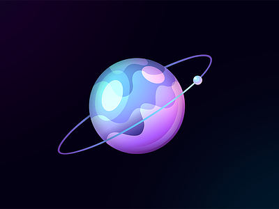 FluidPlanet 7gone art aura bubble cosmos earth fluid galaxy game graphic icon moon planet saturn style ui ux vector water waves