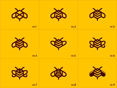 BeeMarketing (logo variations) bee buzz comb design fly hive honey icon logo mark market marketing