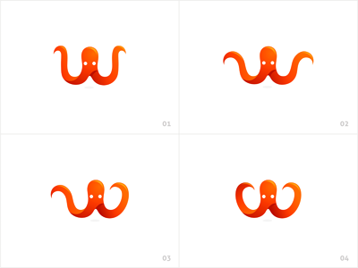 Wakatime (logo variations) design fish hour icon illustration logo octopus program sea time tracking wakatime