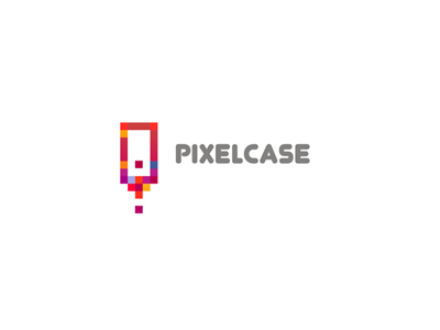 Pixelcase case cell customize design icon logo mark mobile phone pixel sing splash