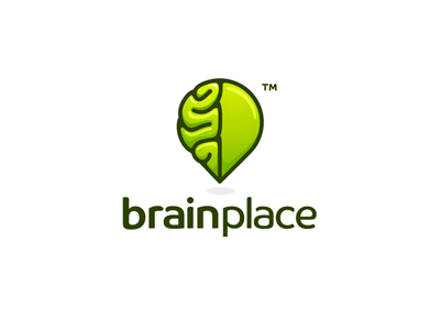 BrainPlace brain design icon idea local location logo mind place track tracking web