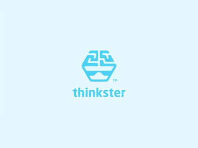 thinkster box brain design glasses head icon logo mark mind square think thinkster