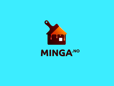 Minga.no brand brush building deco dyeing house icon paint realty repair logo splash