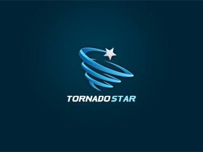 Tornado Star 7gone blue celebrity glow grey icon logo pop shine star stars storm tornado typography wave wind