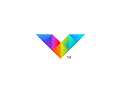 Letter V Rainbow Poly 7gone brand icon letter letter v logo low poly rainbow sharp triangle