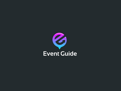 Event Guided direction event gradient guide icon logo social typographic