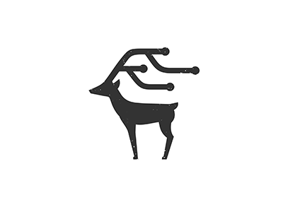 Deer tech (unused) 7gone animal deer elk horn logo modern nature roe symbol tech wild