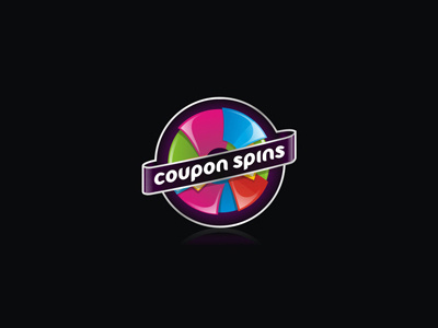 coupon spins 7gone brand circle color colorful coupon couponspins design fortune game icon logo luck paper play round spin spins typographic wheel