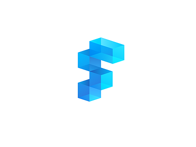 F F Engineering 3d 3d logo 7gone brand build geometry glass icon letter f logo logo f production square transparent