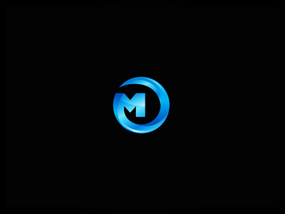 Metalon 7gone blue brand gloss icon initials logo metal mo on reflect refract shine sign symbol web2.0