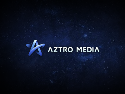 AztroMedia 3d astro astronomy aztro blue brand cosmos design graphic icon identity letters logo magic market media moon optimization pentagram rocket seo sign solution space star symbol type typography