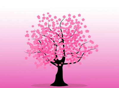 Spring Flowering Tree Illustration background colorful illustration nature art