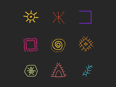 Tribal Symbols Collection abstract ancient colorful design ethnic icon illustration simple tribal