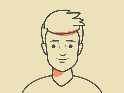 Character design - line style. avatar character design guy illustration line line style man outline simple vector