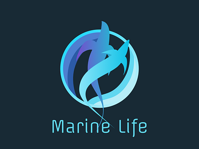 Marine Life - logo concept abstract animals aqua blue design flow logo logoform marine mark ocean simple water