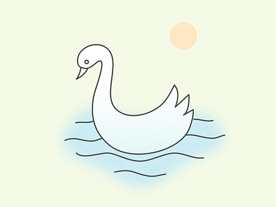 Mini Illustration - Swan art clean illustration mini outline relaxing simple swan vector