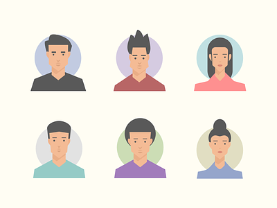 Characters - People avatars avatar cartoon character design clean collection face human icons illustration minimal people portrait sharp simple