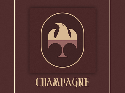 Champagne Label bird branding design identity label logo mark vintage