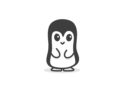 Cute Penguin Icon animal cartoon cute filled icon illustration logo mark penguin simple smile solid vector