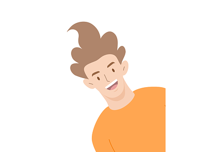 Fun Guy 2d character design face flat illustration fun funny funwithfaces graphic design guy hair happy illustration men people avatar person simple smile vector vector art