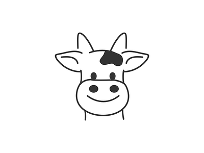 Cow mascot icon abstract animal cartoon cow design funny illustration kids line icon logo mark mascot minimal minimalistic outline simple symbol vector