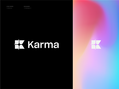 Karma Logo bold brand identity branding branding inspiration design k lettter logo karma lettermark logo design logo inspiration logomark logos minimal logos spark spark logo square