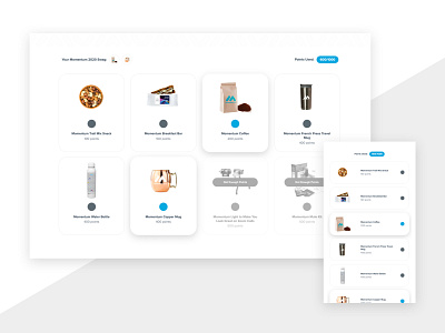 Product Selection Interface cards hubspot landing page material quiz ui ux web website