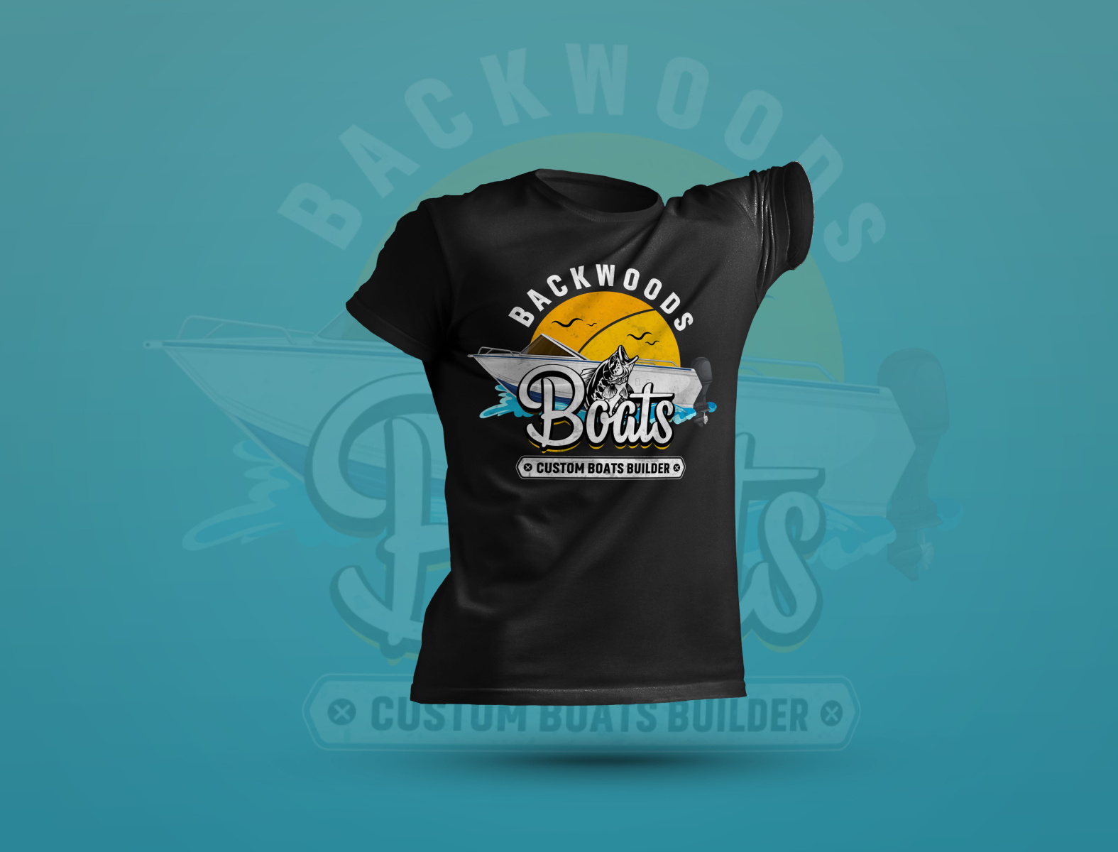 Custom Fishing Boats Tshirt Design Fishing Boat Tshirt Logo by