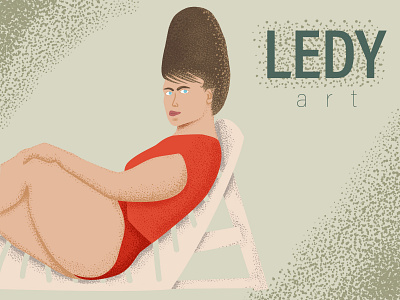 ledy art brush artwork designer portfolio designeveryday lady poster retro retro design vintage vintage design