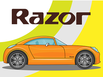Razor Dodge. Sports car coupe fast graphic design illustration illustration digital poster