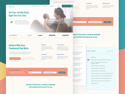 Fertility Website Concept concept design fertility pregnancy sketch soft colors website