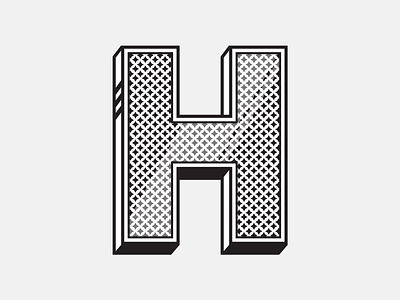 Solid 'H' branding design icon illustration typography vector