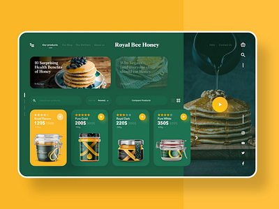 Royal bee Honey Landing Page Ui brandig branding design honey honey design illustration landing landing design landing page landing page design minimal ui ui ux ui design uidesign uiux ux xd xd design xddailychallenge