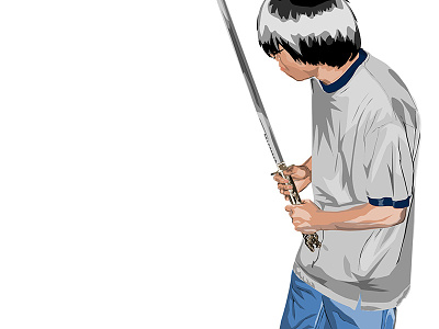 Layers | Ed digitalart guy illustration portrait sword vector